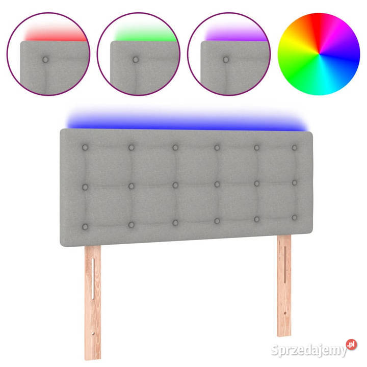 Zagłówek do łóżka z LED jasnoszary 90x5x7888 Warszawa