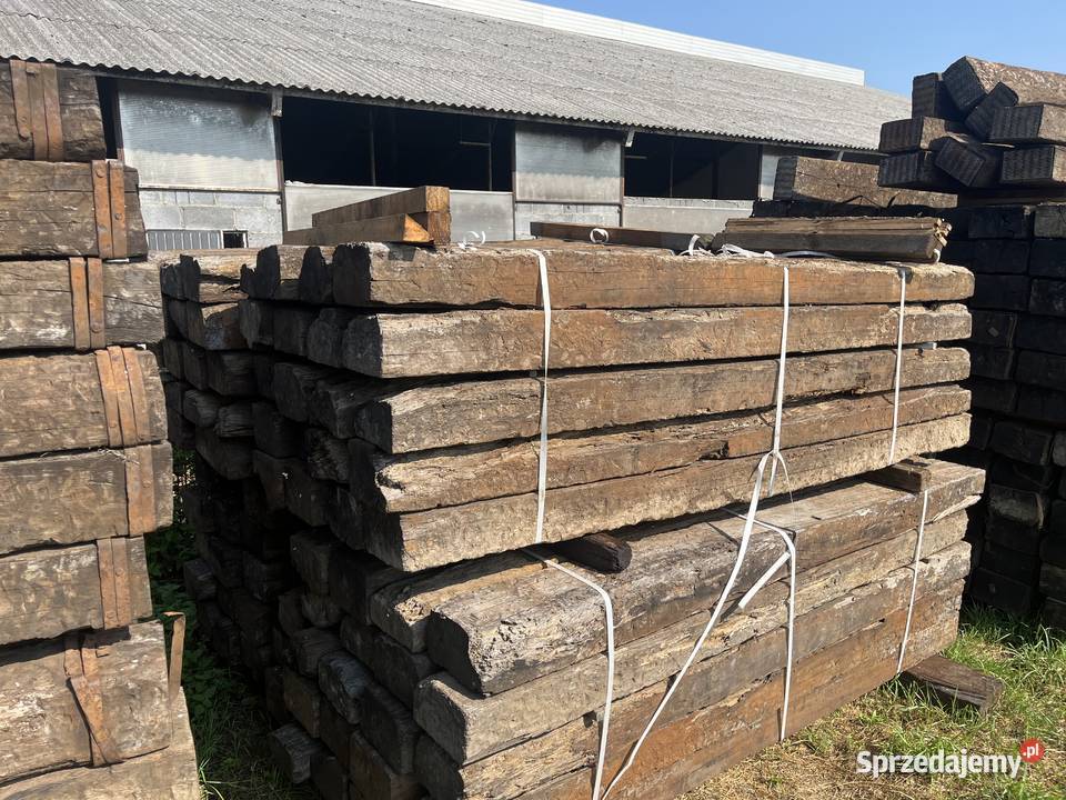 Podkłady drewniane dębowe słupki bale palisada Majaczewice