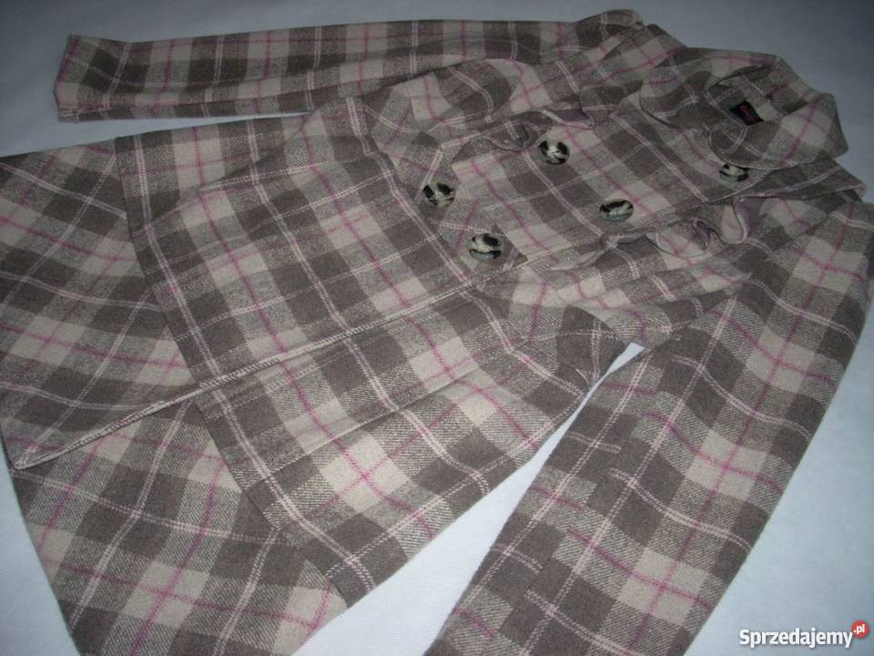 MISS SELFRIDGE płaszcz PRZEJŚCIOWY Krata 38 M 40 Wiosenna/Jesienna  Odzież damska Nowy Sącz