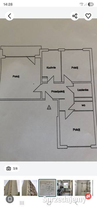 Mieszkanie 60m2 3 pokoje