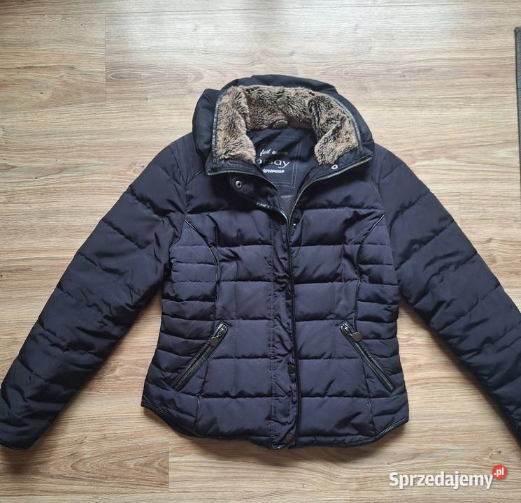 Śliczna granatowa kurtka ocieplana pikowana z Moda i Styl Kraków
