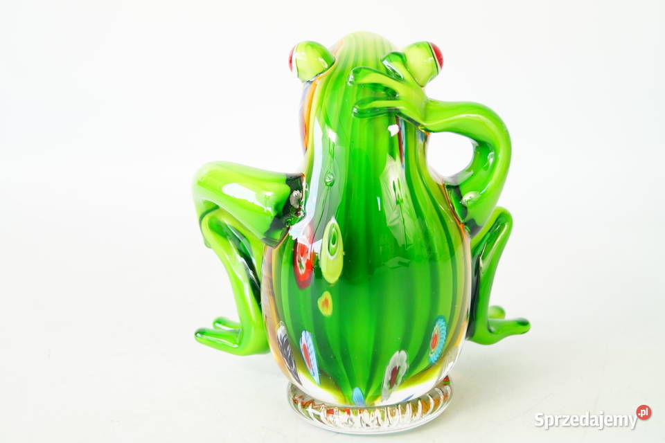 Figurka Murano style ŻABA żabka siedząca wielkopolskie Gizałki