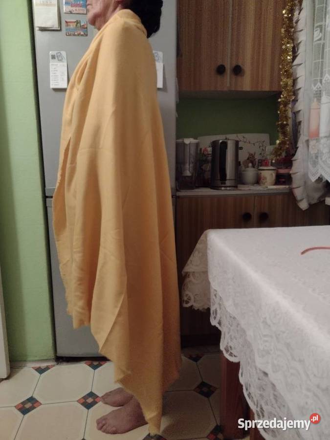 ZARAEkskluzywny żółty długi szal chusta ponczo Kraków