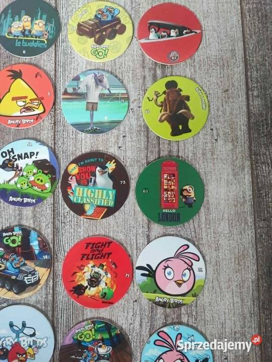 Zestaw 84 krążków tazos żetony Angry Birds Pozostałe Leżajsk