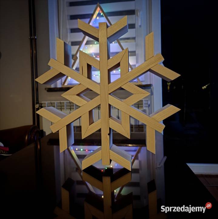 Ręcznie wykonana drewniana śnieżynka 39 Miechów sprzedam