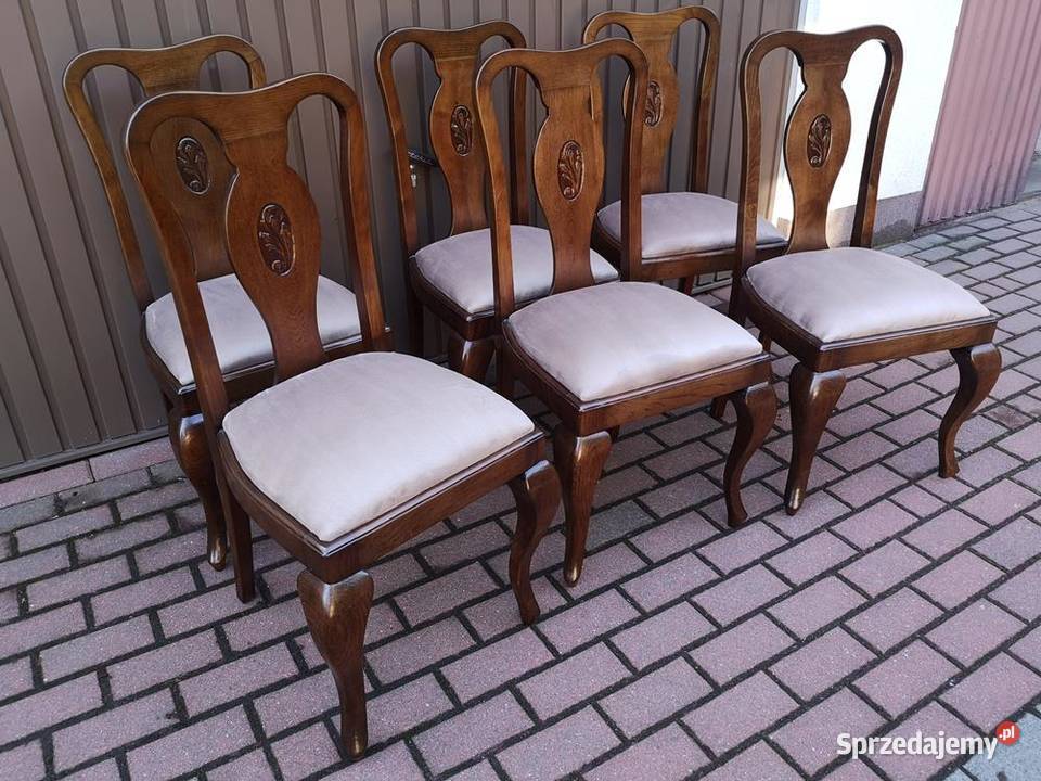 Krzesła Dębowe Stare Antyk Komplet 6 Sztuk W Swarzędz