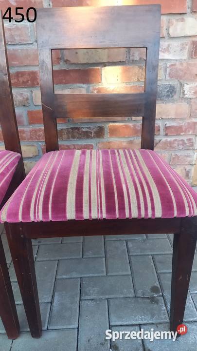 Krzesła drewniane tekowe z materiałową tapicerką zachodniopomorskie Gawroniec