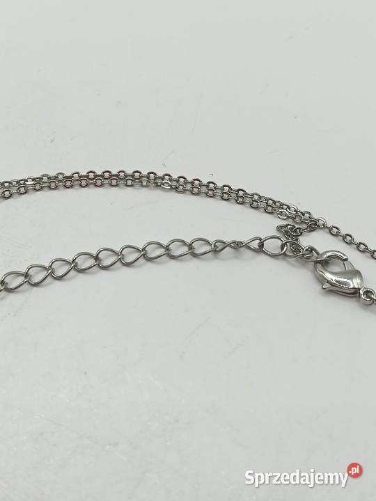 Naszyjnik trzy różowe szlifowane szkiełka Zamość