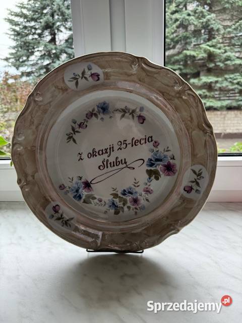 Talerz porcelanowy Pamiątka z czasów PRL vintage śląskie Częstochowa