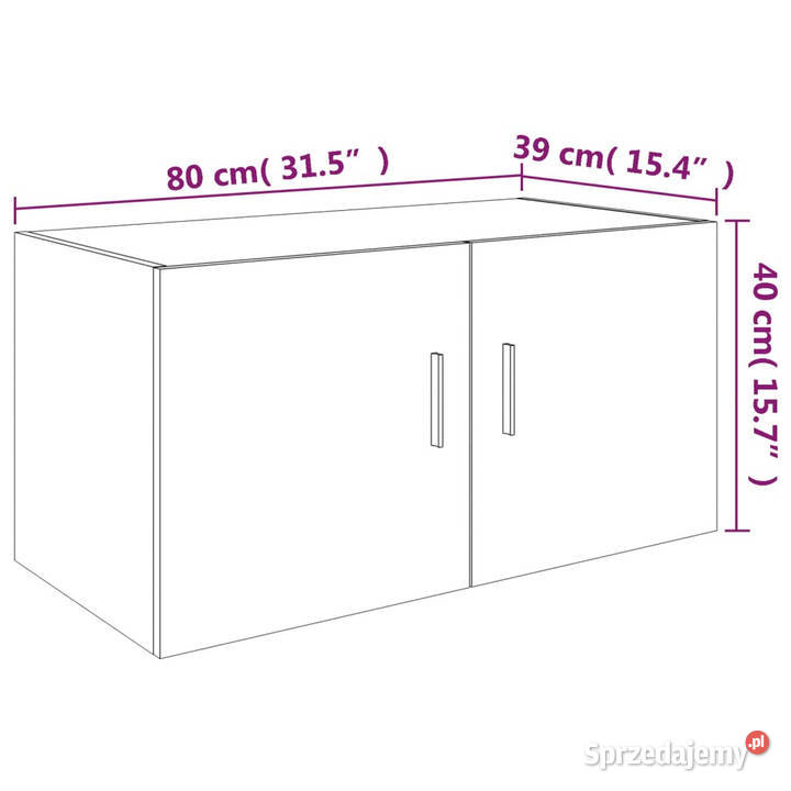 Szafka ścienna brązowy dąb 80x39x40 WM815515 Warszawa