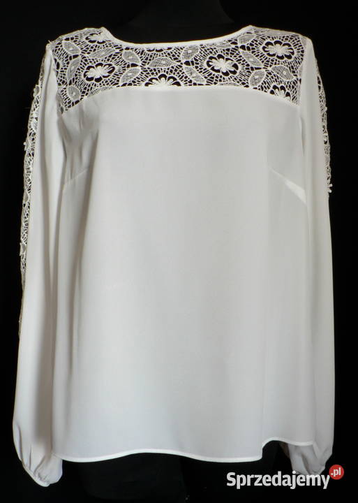 FF piękna biała bluzka z koronką4446 3/4 Łódź