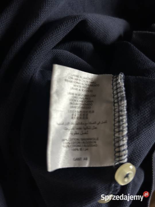 Męska granatowa koszulka polo GANT M OKAZJA Odzież codzienna