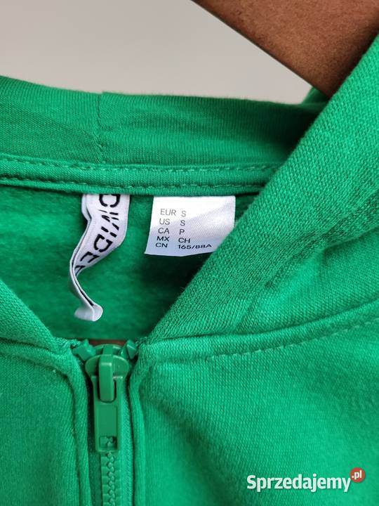 Zielona bluza z kapturem bawełna Liszki