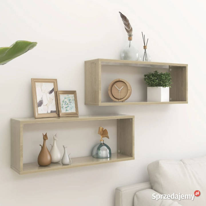 Półki ścienne kostki 2 dąb sonoma 60x15x23 mazowieckie Warszawa sprzedam