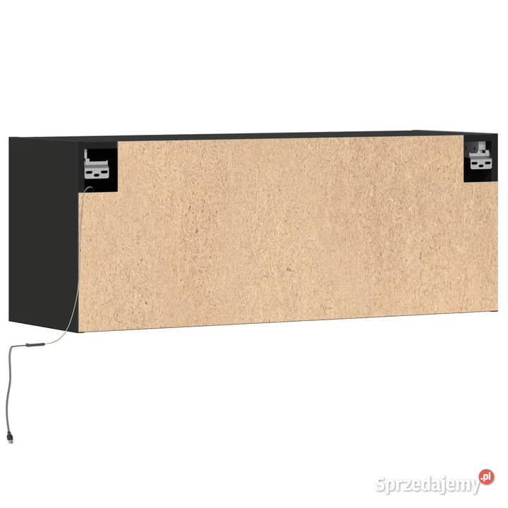 Ścienna szafka TV z LED czarna 100x31x35 mazowieckie Warszawa