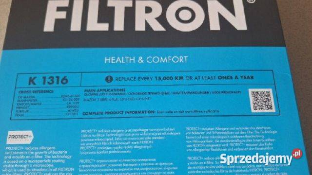 Filtr kabinowy Filtron K1316 Mazda 3 6 CX5 osobowe sprzedam