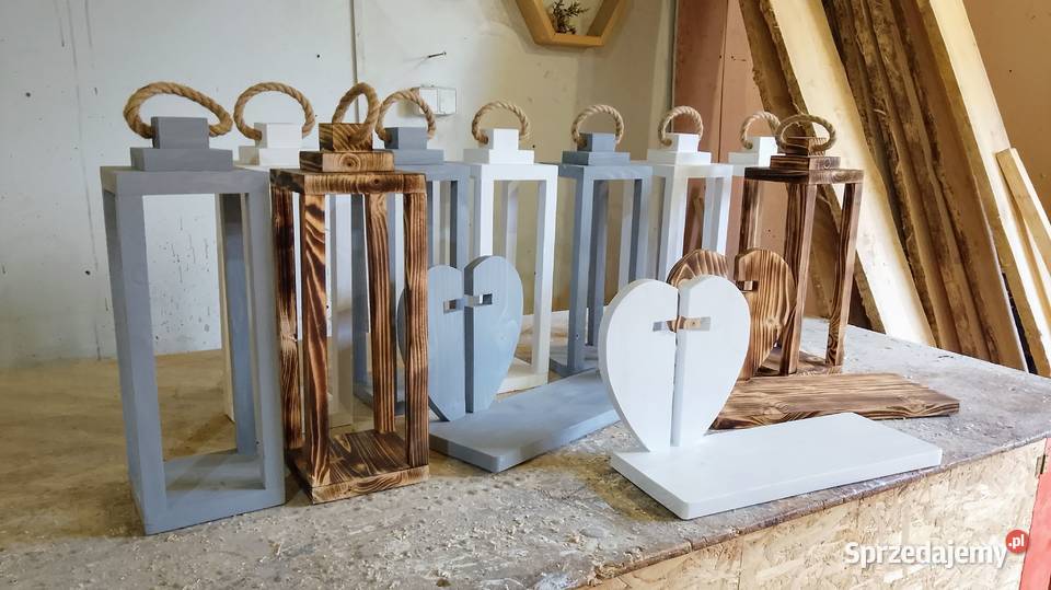 Lampion drewniany latarenka z drewna podstawa Białystok sprzedam