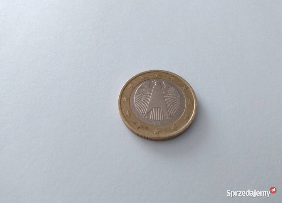 Moneta 1 Euro 2002 z Orłem Niemcy Literka J Numizmatyka