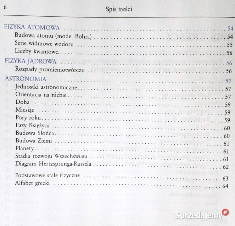 Tablice fizyczne z astronomią Alicja Nawrot Chełm sprzedam