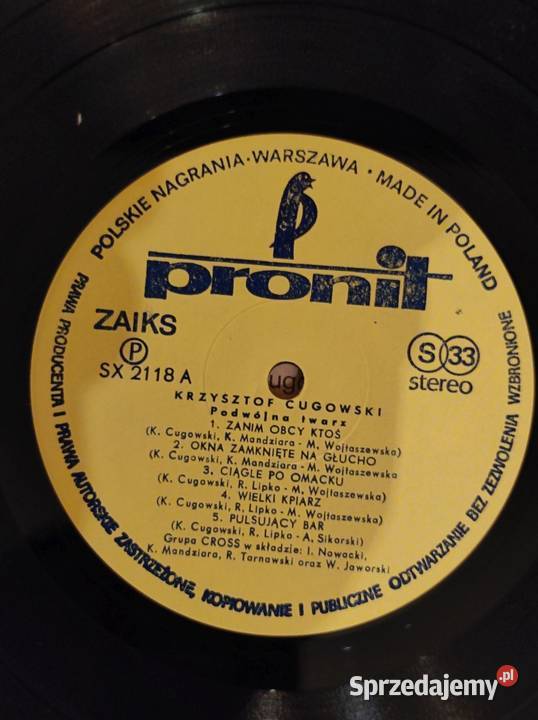 1980 Podwójna twarz Cross z Krzysztof Cugowski Kielce sprzedam