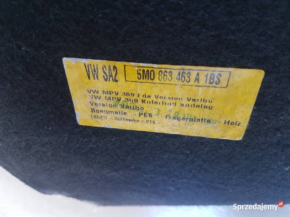 VW GOLF V PLUS WYKLADZINA BAGAZNIKA DYWAN Turkowice sprzedam