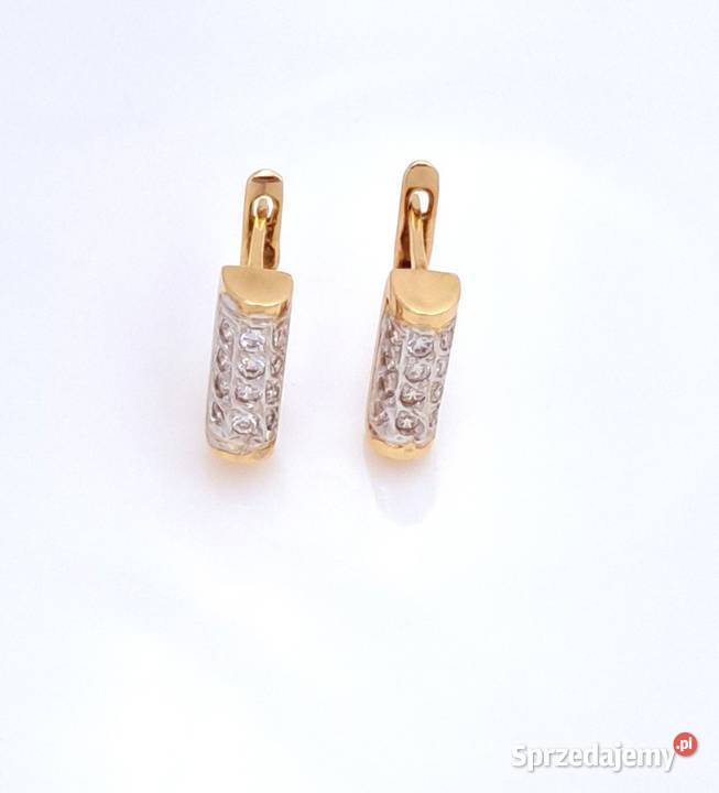 25Kolczyki Złote pr585 Wałeczki zapięcie złote Poznań