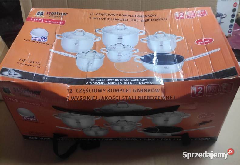 Garnki Komplet garnków 12 el Hoffner grubsze dna Wyposażenie wnętrz łódzkie Łódź sprzedam
