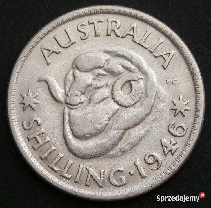 AUSTRALIA 1 SHILLING 1946 KRÓL JERZY VI SREBRO Łódź