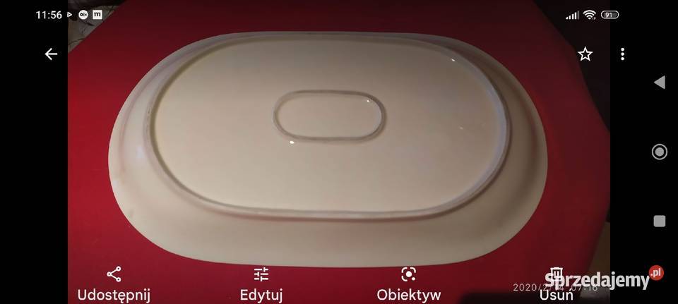 Wielka patera kobalt złoto biel porcelana Niemcy dolnośląskie Wrocław