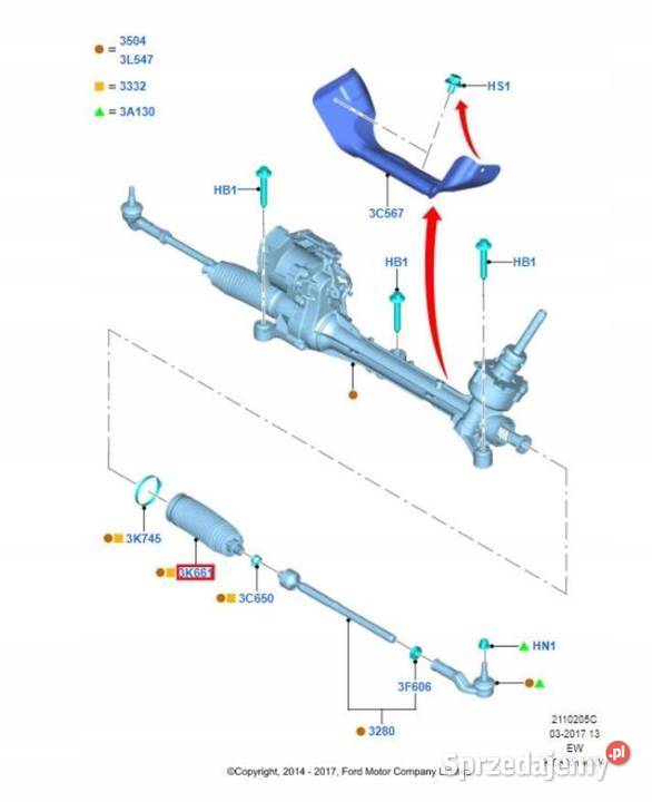 OSŁONA PRZEKŁADNI KIEROWNICZEJ FORD FOCUS 14 sprzedam