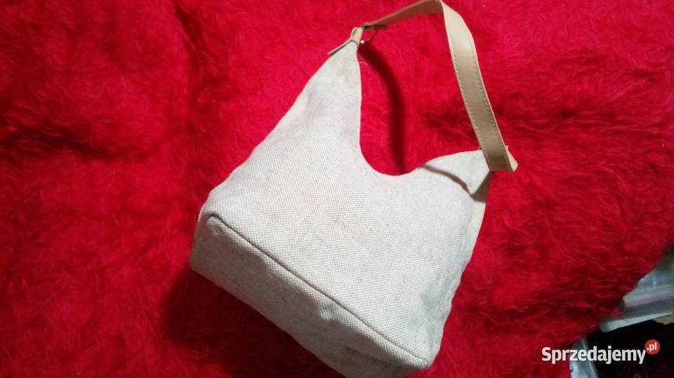 Beżowa torebka A5Gruba pleciona tkanina Torby i torebki Świdnik