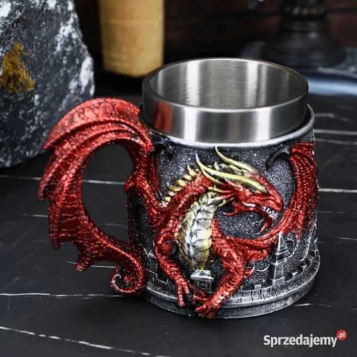 Vintage Średniowieczny Kufel z Kości Smoka 450ml podlaskie Sokółka