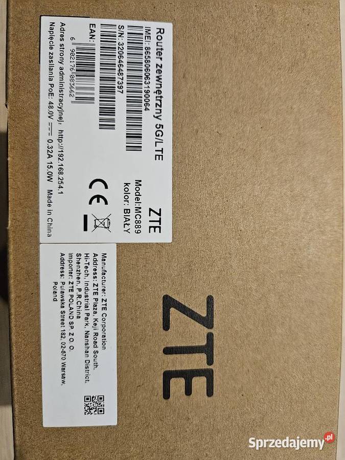 Router z anteną zewnętrzną ZTE Miracle T5400 ZTE Grodzanów