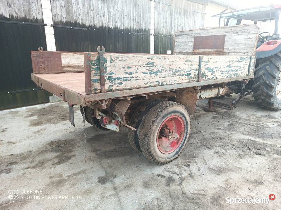 Przyczepa wywrotka 1 oś do tylu 2 tłoki własna Rostkowo
