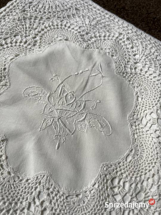 Poszewka szydełkowa haftowana śląskie Zabrze
