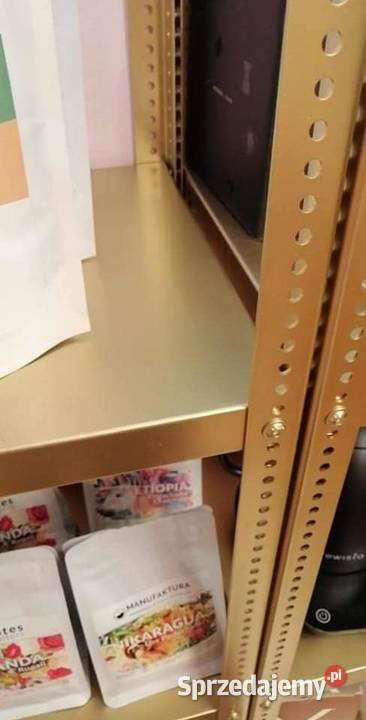 Regał metalowe skręcane w kolorze złotym Kozienice