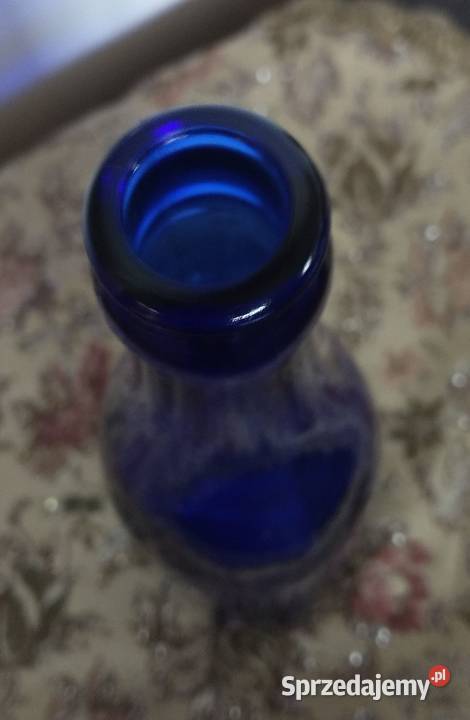 Butelka kobaltowa 02 l kolekcjonerska Krotoszyn