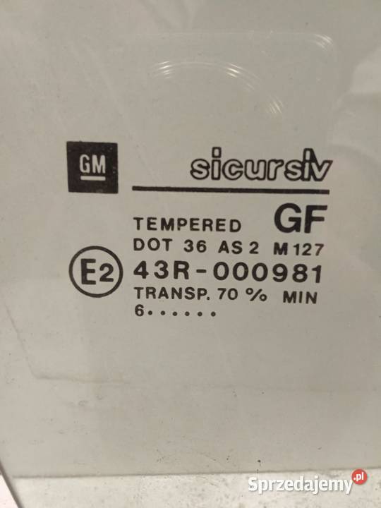 Szyba Drzwi Prawych Przednich Opel Vectra 95 Bralin