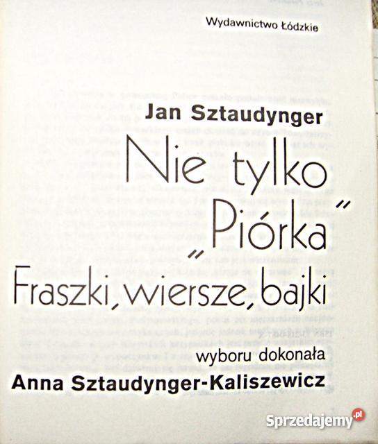 Piórka Fraszki wierszebajki Jan Sztaudynger Gniezno sprzedam