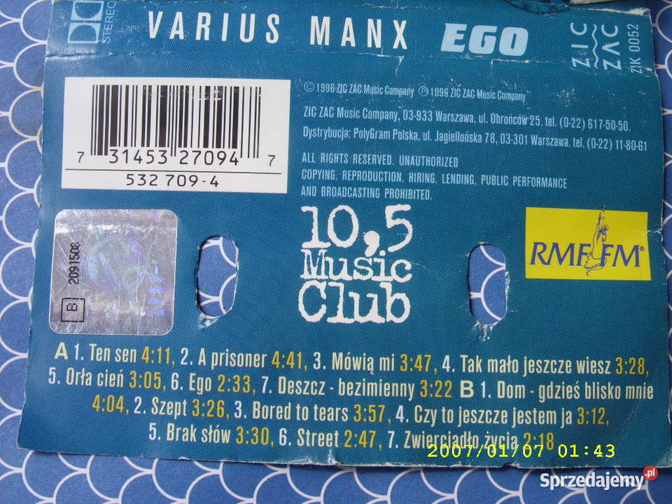 ROCK kaseta VARIUS MANX3 KASETY Płyty i kasety sprzedam