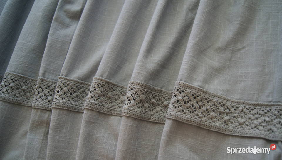 Firany zasłony SHABBY Chic szare PIĘKNE Dobroszyce