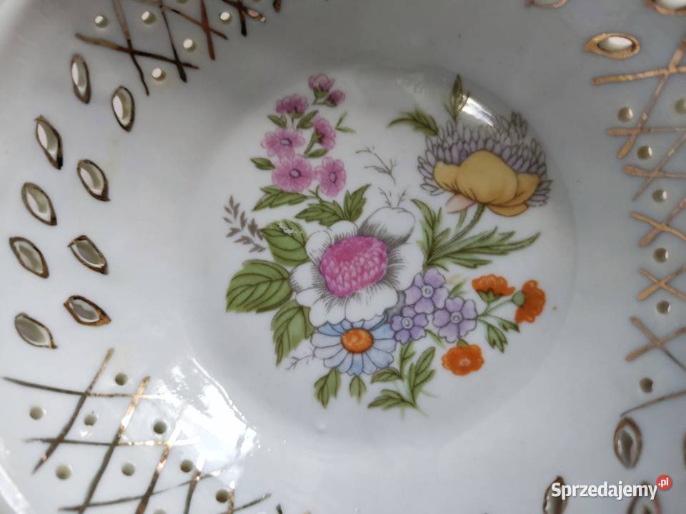 Porcelanowy ażurowy półmisek talerzyk miseczka