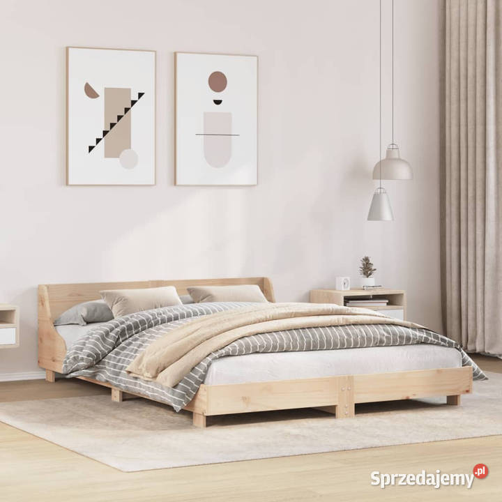 Rama łóżka bez materaca lite drewno sosnowe 52cm Warszawa