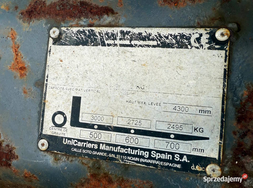 wózek widłowy NISSAN FG30 LPG Triplex przesuw Nissan Wózki widłowe Działoszyn