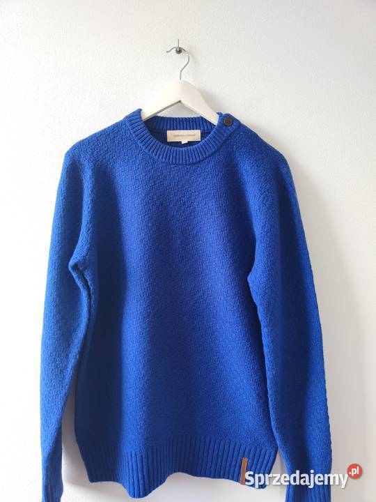 Niebieski sweter męski Lambswool Frederik podkarpackie Jasło