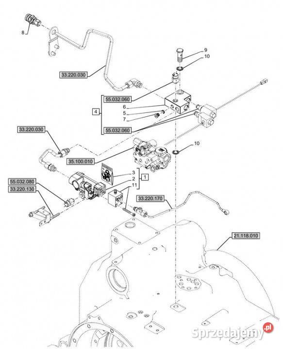 Holland T6090 T6070 Zawór hamulca 48096352 Pozostałe Jastrzębniki