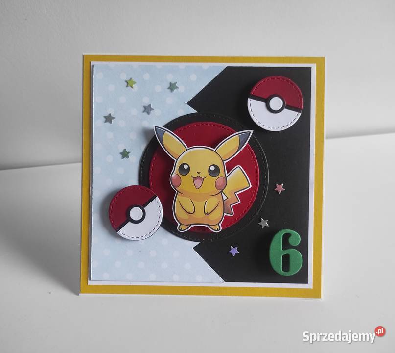 Kartka urodzinowa ręcznie robiona Pokemon