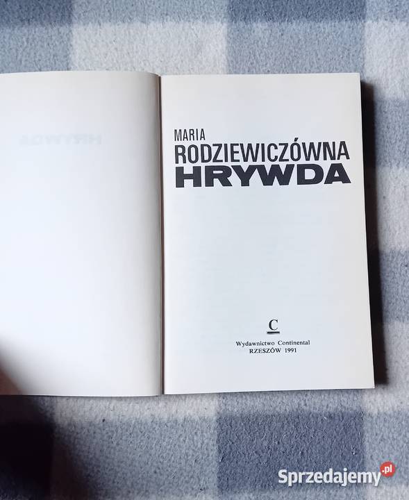 Maria Rodziewiczówna Hrywda Continental 1991 Wyd Antykwariat wielkopolskie Koźminek