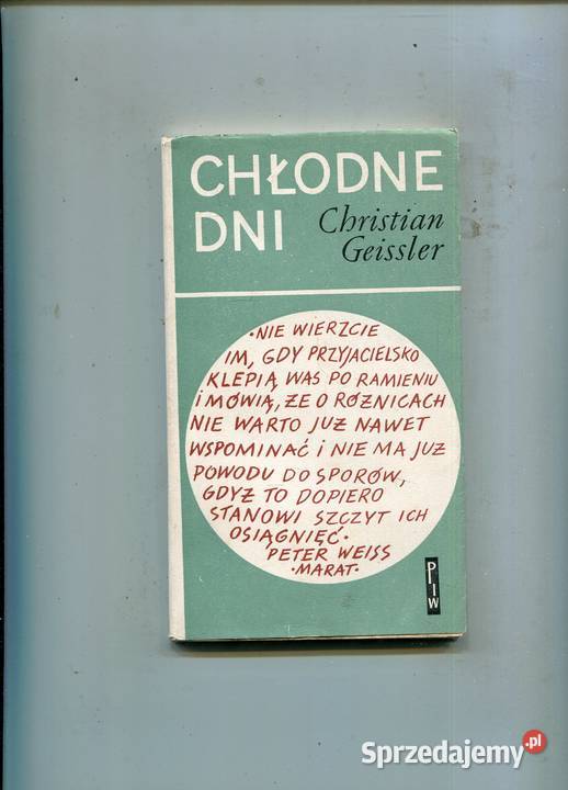 Chłodne dni Christian Geissler Rok wydania 1967 Pozostałe Szczecin