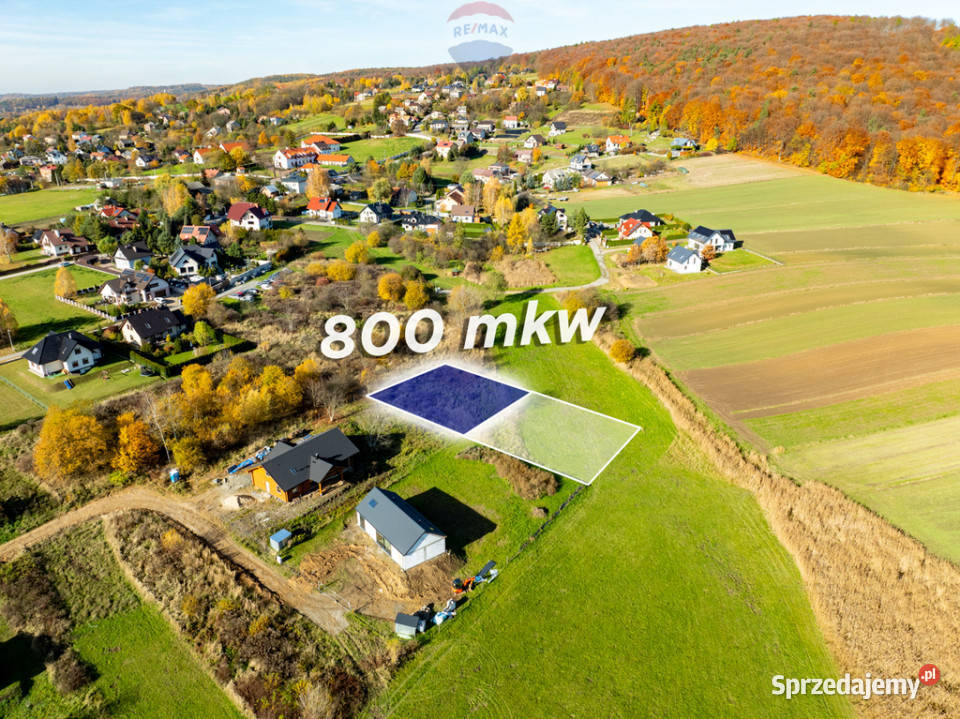 Budowlana działka w Siedlcu Krzezowice 800mkw małopolskie Siedlec